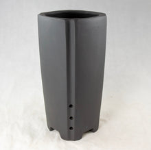 Square Yixing Zisha Cascade Bonsai Pot + Mesh - 4.5"x 4.5"x 9"